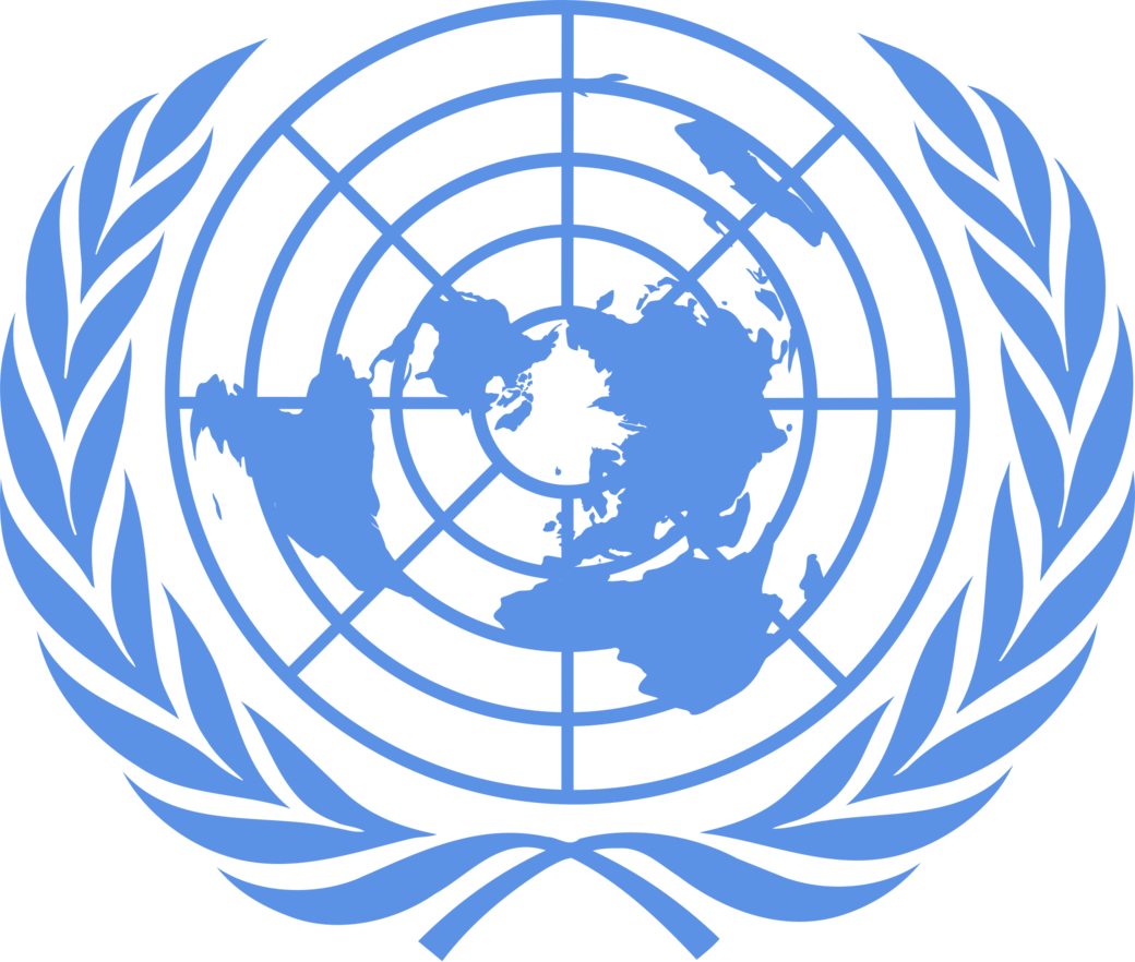 The emblem and flag of the United Nations
