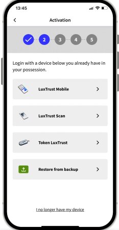 4. Explanatory screen for the LuxTrust to S‑Net migration 