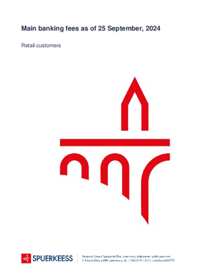 Main banking fees: retail customers