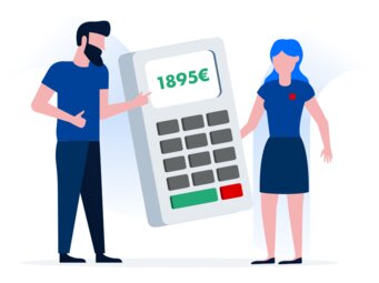 Illustration d’une calculatrice représentant le calcul et le financement d’un projet.