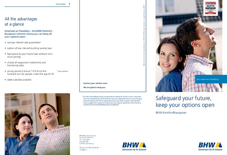 Leaflet "BHW KomfortBausparen"