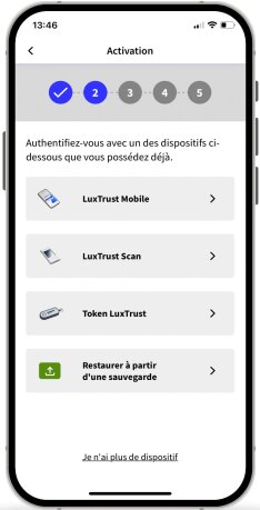 4. Écran explicatif de la migration de LuxTrust vers S‑Net