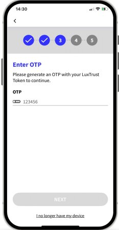 5. Explanatory screen for the LuxTrust to S‑Net migration 