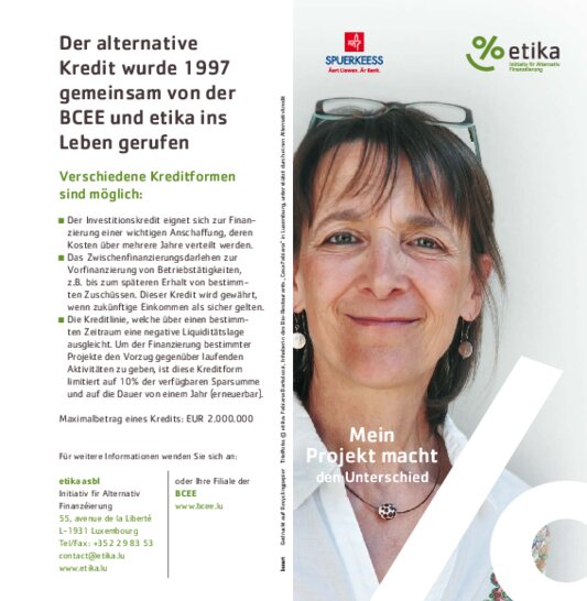 Faltblatt "Etika -Der alternative Kredit"