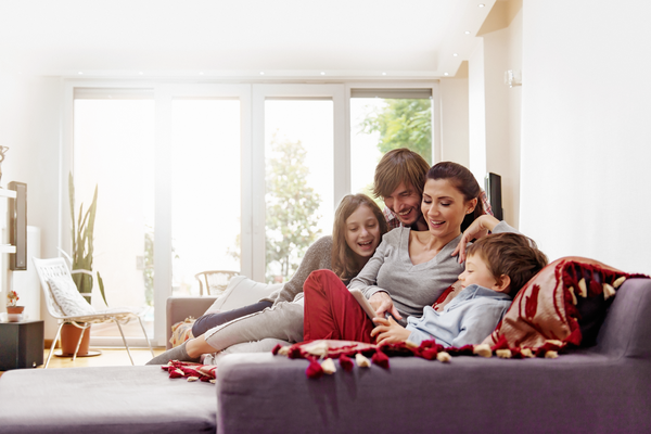 A family simulating a housing loan