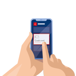 Illustration d'un gsm qui a ouvert l'application S-Net Mobile.