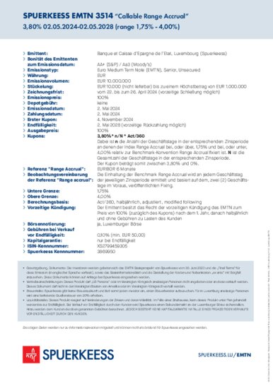 SPUERKEESS EMTN 3504 "Callable Range Accrual"