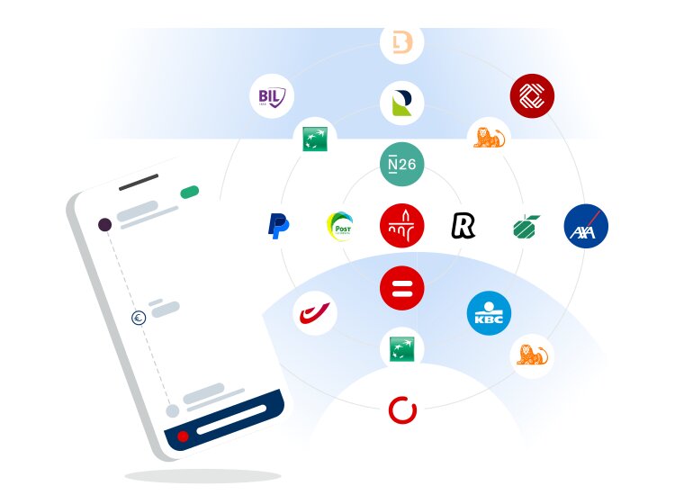 S-Net-App auf Smartphone mit Logos von Partnerbanken.