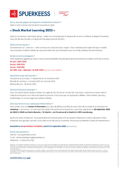 Stock Market Learning 2023 (nur französische Fassung)