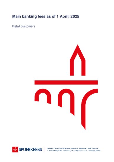 Main banking fees: retail customers (valid from 01.04.2025)