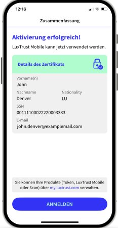 9. Erklärbildschirm zur Migration von LuxTrust zu S‑Net