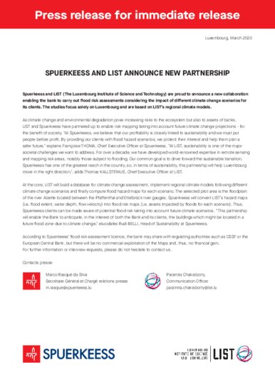 SPUERKEESS and LIST announce new partnership (disponible uniquement en anglais)